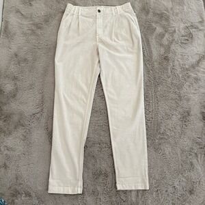 NWT Cloth & Stone Pleated Tapered Trousers Size S Beige Breathable Tencel Pant